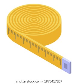 Gym measure tape icon. Isometric of gym measure tape vector icon for web design isolated on white background