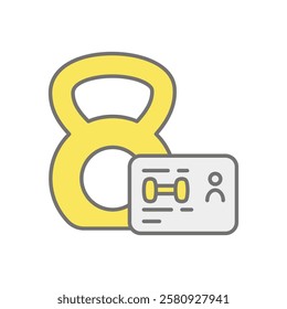 Gym Membership Card icon vector stock illustration