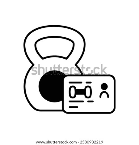Gym Membership Card icon vector stock illustration