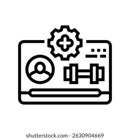 gym membership employee health line icon vector. gym membership employee health sign. isolated contour symbol black illustration