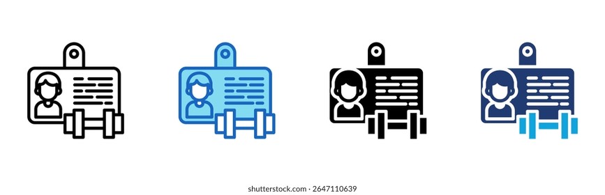 Gym Membership icon Multi Style Vector Illustration