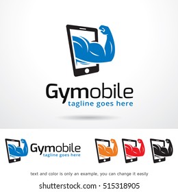 Gym Mobile Logo Template Design Vector