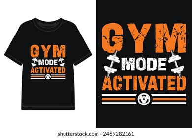 Gimnasio modo tipografía activada diseño de camiseta, fitness relacionado tipografía motivacional diseño de camiseta con citas