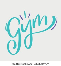 Gimnasio con letra moderna. vector.
