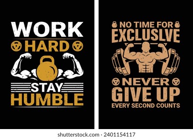 Gym motivational quote with grunge effect and barbell. Workout inspirational Poster. Vector design for gym, textile, posters, t-shirt, cover, banner, cards, cases etc.