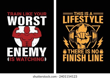 Gym motivational quote with grunge effect and barbell. Workout inspirational Poster. Vector design for gym, textile, posters, t-shirt, cover, banner, cards, cases etc.