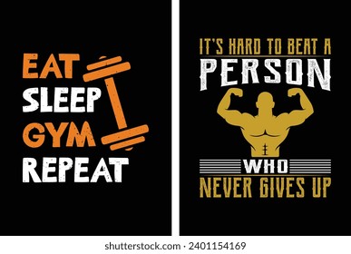 Gym motivational quote with grunge effect and barbell. Workout inspirational Poster. Vector design for gym, textile, posters, t-shirt, cover, banner, cards, cases etc.