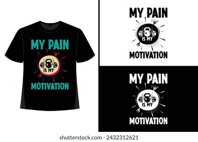 Gym motivational quote with grunge effect and barbell t-shirt design. Workout, inspirational, Poster, Vector design for gym textile,  tshirt, cover, banner, cards cases
