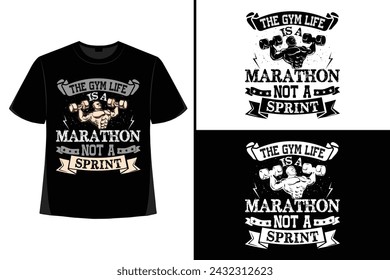 Gym motivational quote with grunge effect and barbell t-shirt design. Workout, inspirational, Poster, Vector design for gym textile,  tshirt, cover, banner, cards cases
