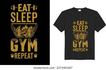 Gym motivational quote Vector graphics T shirt design. inspirational typography, fitness  Grunge effect and barbell. Print fort-shirt, card, poster, gift, Greeting Card, textile,  black background.