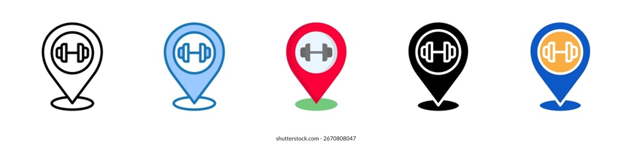Gym multiple style icons set design vector illustration.