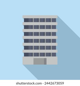 Gym multistory building icon flat vector. City area design. Small street map