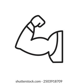 Gym Muscle Outline Icon Vector Illustration