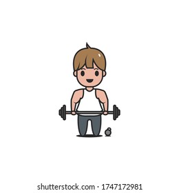 Gym with muscular men character vector