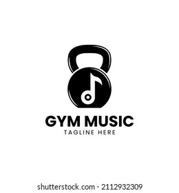 Gym Music Fitness Logo Icon Vector Template