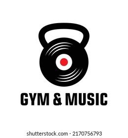 GYM and Music logo concept. KettleBell and music gym templates