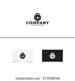 Gym Music Logo Design Template