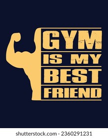 Gimnasio es mi mejor amigo, diseño inspirador de impresión motivacional, entrenamiento gimnasio fitness fitness bodybuilding Vector gráfico