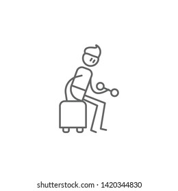 Gym, physiotherapy, dumbbell icon. Element of physiotherapy icon. Thin line icon for website design and development, app development. Premium icon