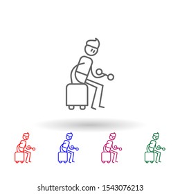 Gym, physiotherapy, dumbbell multi color icon. Simple thin line, outline vector of physiotherapy icons for ui and ux, website or mobile application