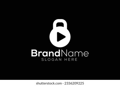 GYM play logo design vector template