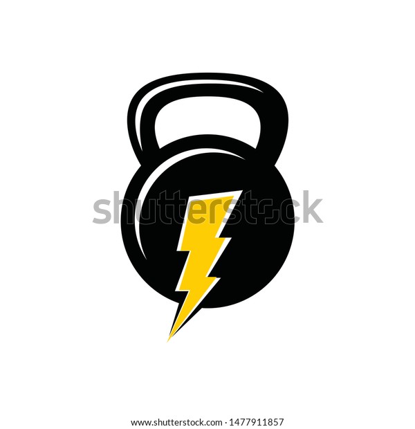 Gym Power Logo Design Idea Barbell Stock Vector Royalty Free