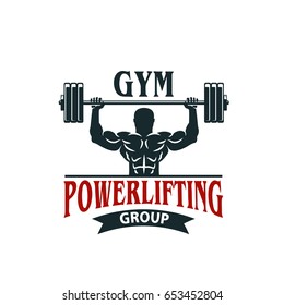 Gym Powerlifting Bodybuilding Sport Club Icon Stock Vector (Royalty ...