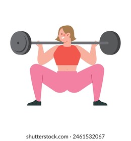 Gimnasio practicando mujer ilustración aislada