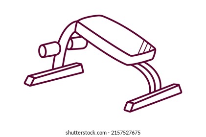 Gym press bench. Healthy Lifestyle. Vector illustration