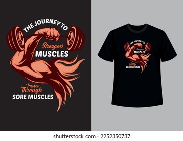 Gym print editable t shirt design template