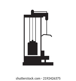 Gym pulldown lat machine icon | Black Vector illustration |