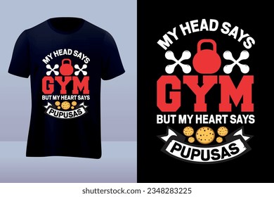 Gym pupusas vector t shirt design 