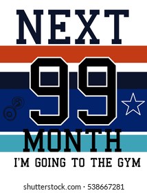 gym quote text,t-shirt print poster vector for men