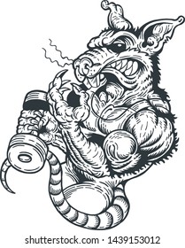 gym rat muscular mascot for school, sports team or league