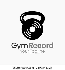 Gym Record Logo Design Template. Good for Business, Agency, Community and Organization