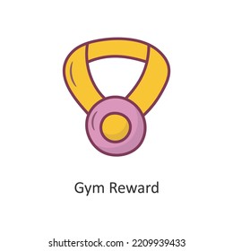 Gym Reward Vector Filled outline Icon Design illustration. Workout Symbol on White background EPS 10 File