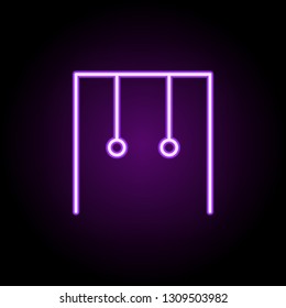 gym rings icon. Elements of web in neon style icons. Simple icon for websites, web design, mobile app, info graphics