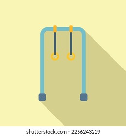 Gym rings icon flat vector. Room hall. Sport school