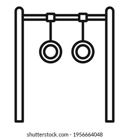 Gym rings icon. Outline Gym rings vector icon for web design isolated on white background