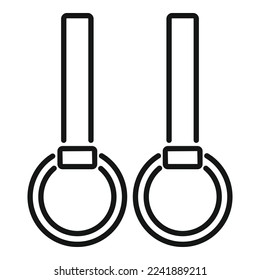 Gym rings icon outline vector. Sport healthy. Workout exercise