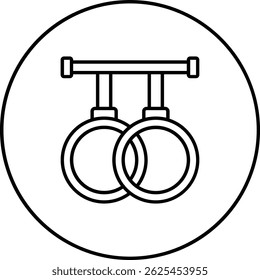 Ícone de vetor de Anéis de Ginástica. Pode ser usado para impressão, aplicativos móveis e da Web.