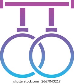 Icono de Vector de anillos de gimnasio. Se puede utilizar para aplicaciones de impresión, móviles y de Web.