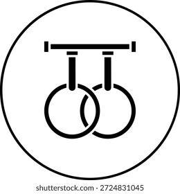 Icono de Vector de anillos de gimnasio. Se puede utilizar para aplicaciones de impresión, móviles y de Web.