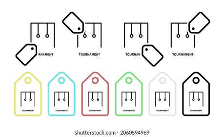 Gym rings vector icon in tag set illustration for ui and ux, website or mobile application