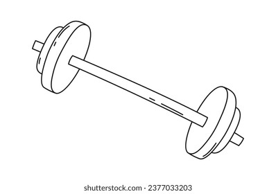 Gym Rod And Plates Vector Illustration