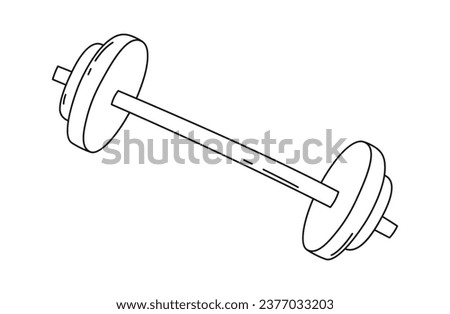 Gym Rod And Plates Vector Illustration
