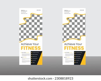 gym roll up banner design template 