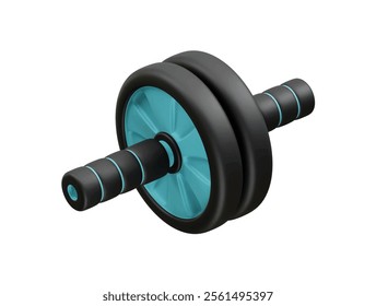 gym roller wheel icon gym and fitness 3d illustration vector render