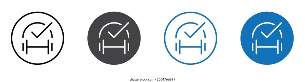 Gym routine icon flat editable icon mark set.