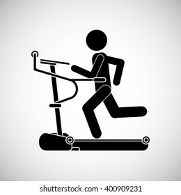 Gym and running machine design , vector illustration